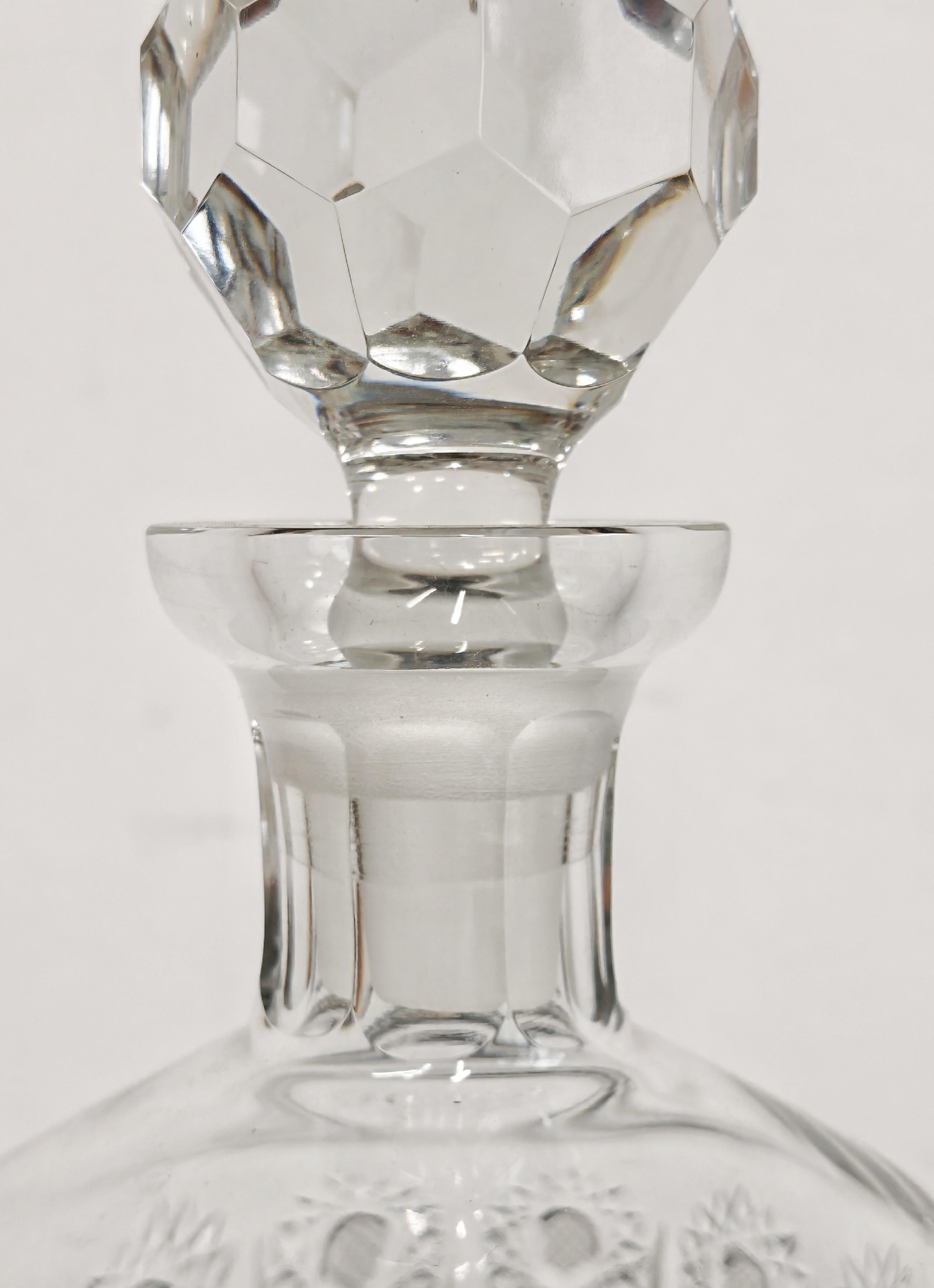 Milieu du XXe siècle Carafe en cristal vintage, République tchèque, années 1960 en vente