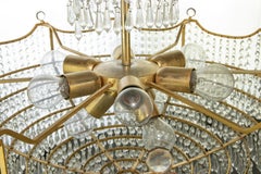 Vintage Crystal Drops Chandelier, Italy 1970s