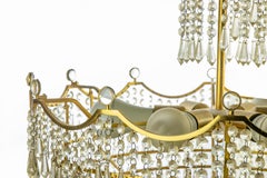 Vintage Crystal Drops Chandelier, Italy 1970s