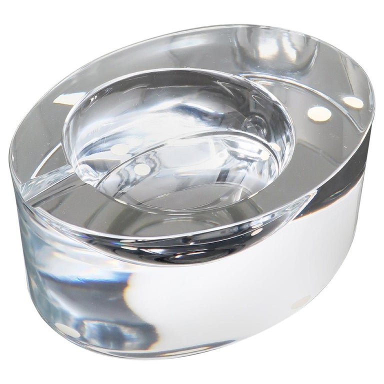 Vintage Crystal Egg Shaped Ashtray at 1stDibs