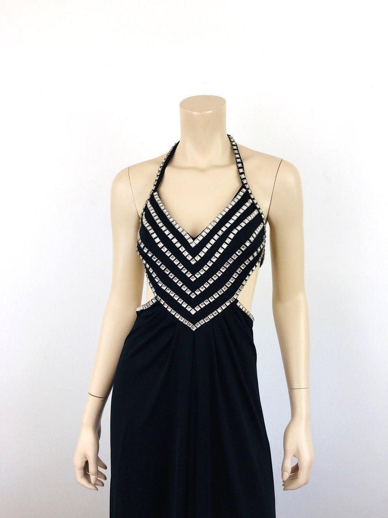 Halterneck Jersey Dress black