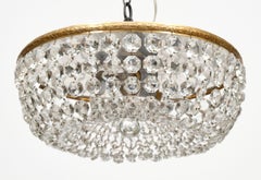 Vintage Crystal Flush Mount Chandelier