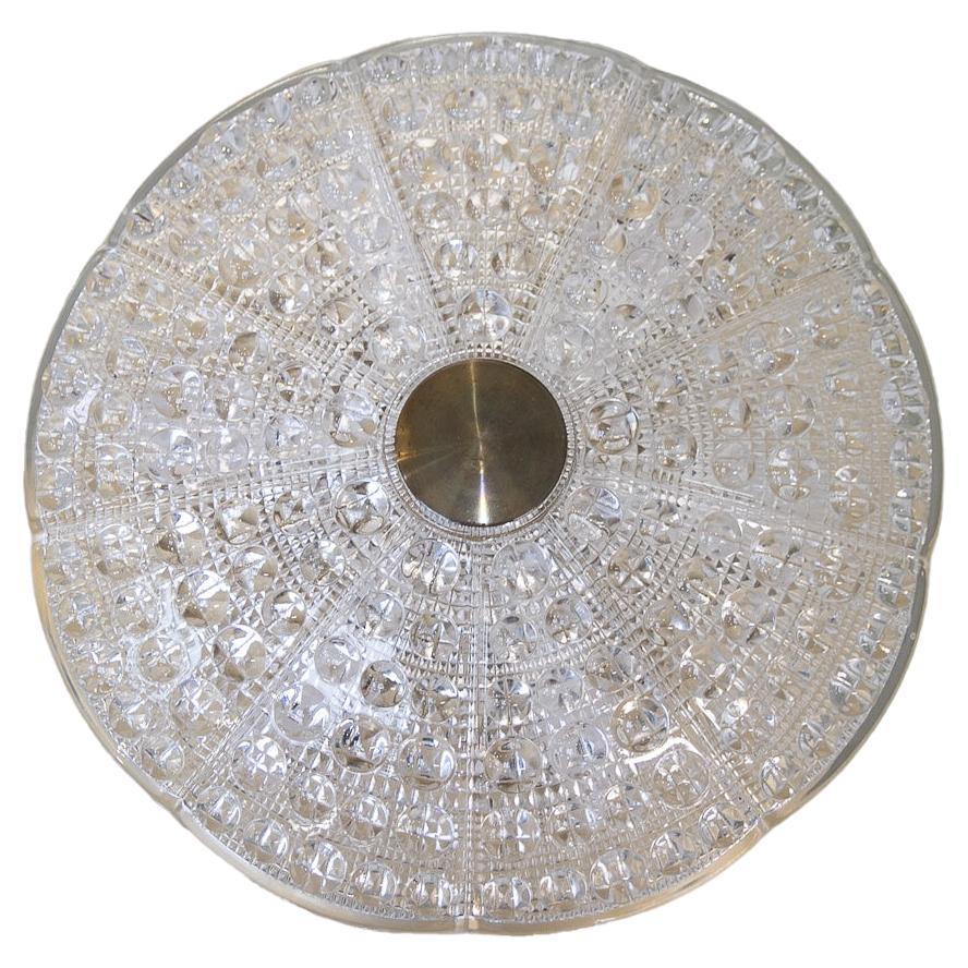 Vintage Crystal Flush Mounted Ceiling Lamp by Carl Fagerlund, 1960s.