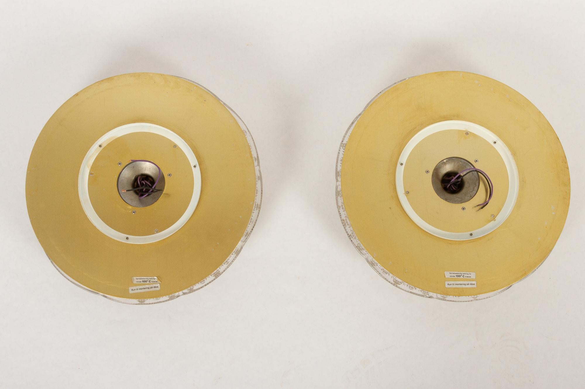 Brass Vintage Crystal Flush Mounted Ceiling Lamps by Carl Fagerlund, 1960s