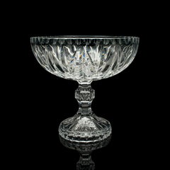 Vintage Crystal Footed Grape Bowl, English, Cut Glass Decorative Comport, C.1950