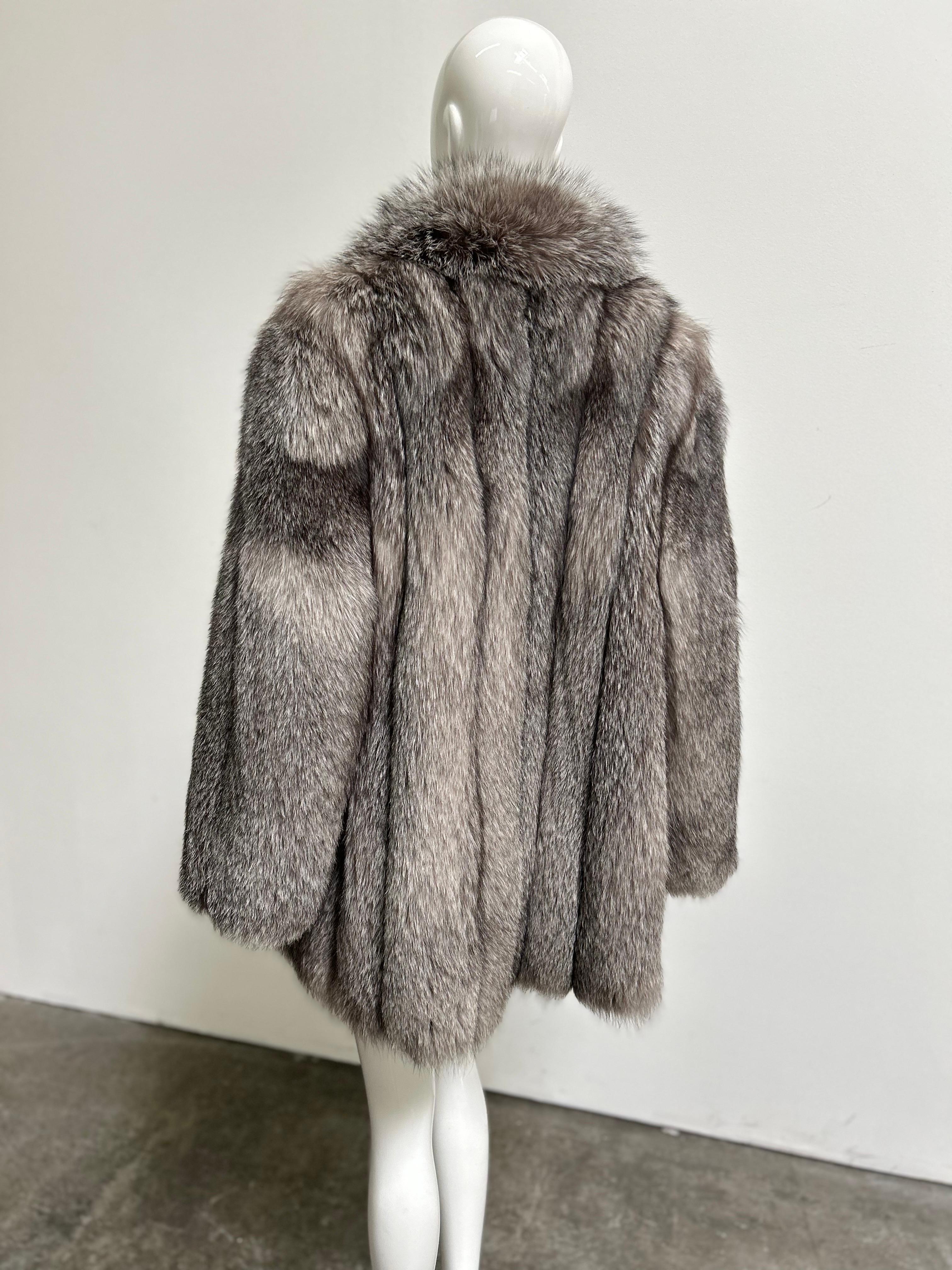 Women's Vintage Crystal Fox Fur Coat/ Jacket