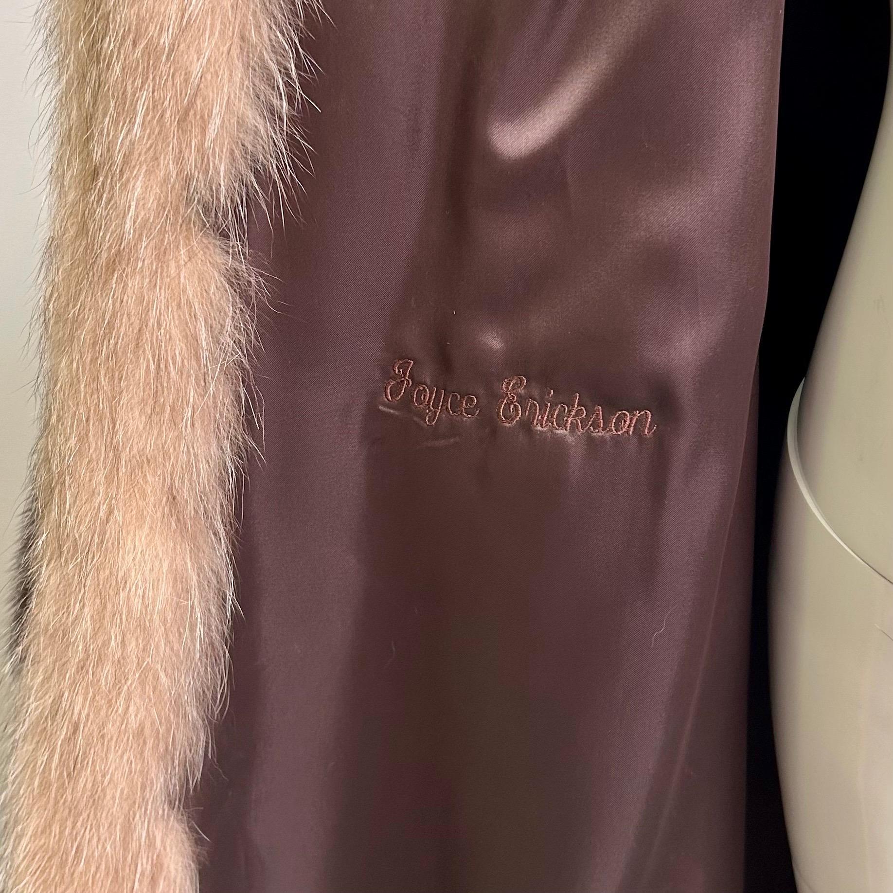 Vintage Crystal Fox + Mink Fur Full Length Coat For Sale 2
