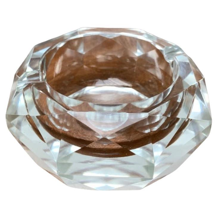 Vintage Crystal Glass Ashtray, 1970s