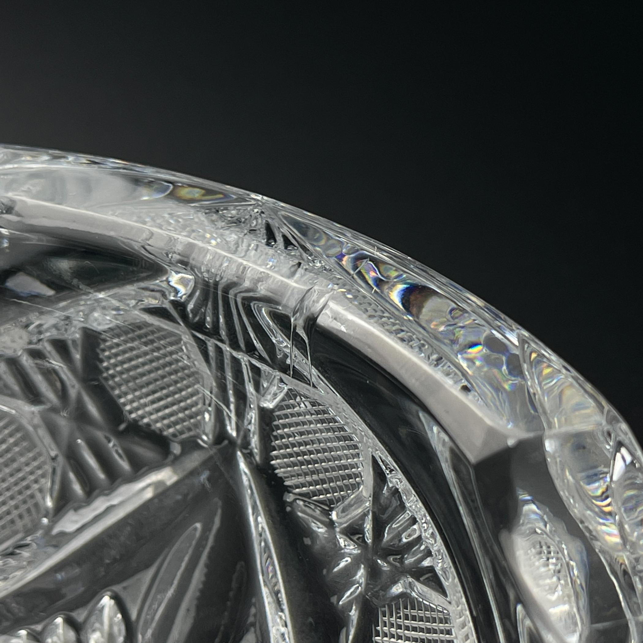 Vintage crystal glass ashtray by Zajecar, Yugoslavia, 1970s 4