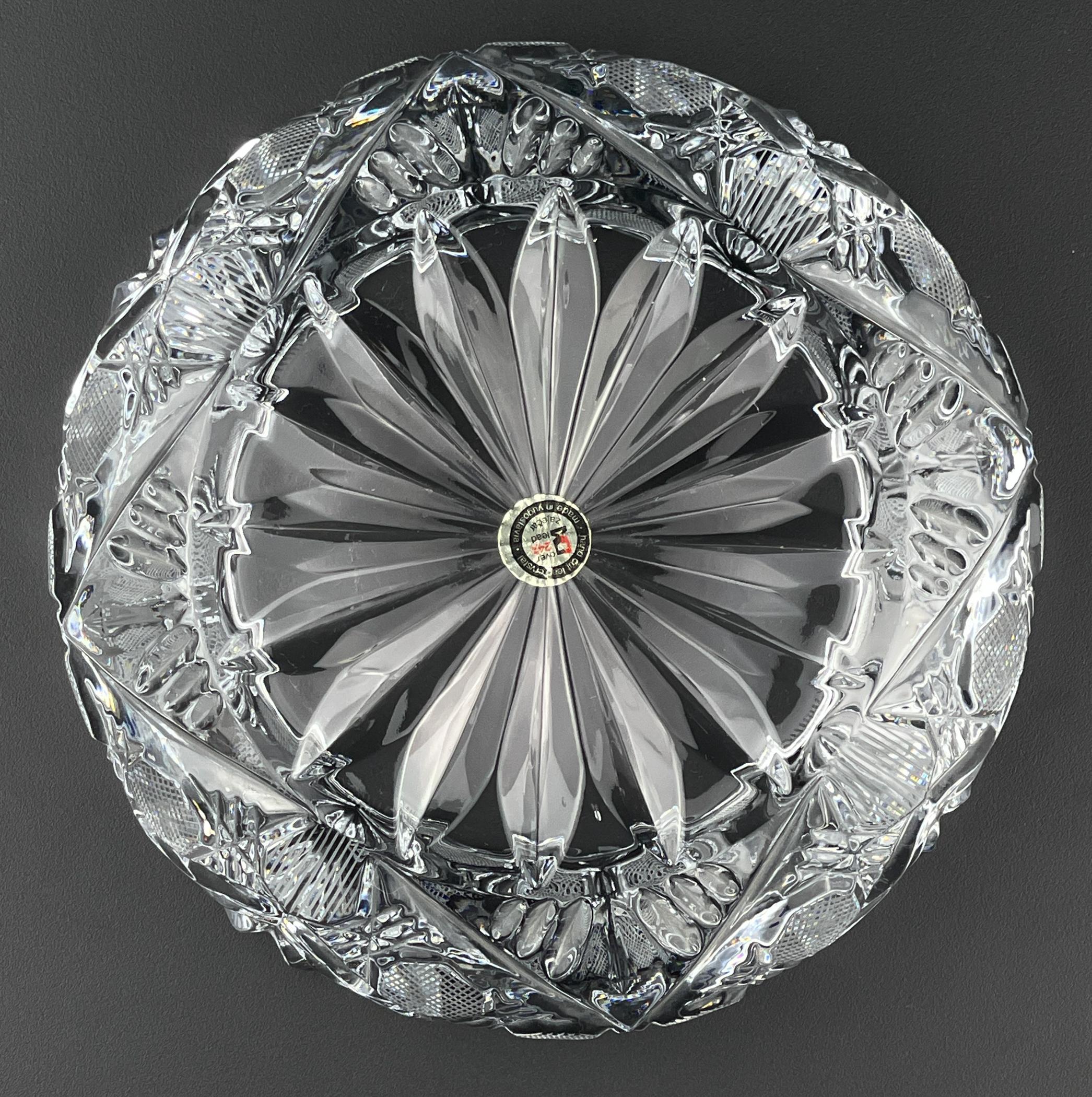 Vintage crystal glass ashtray by Zajecar, Yugoslavia, 1970s 6