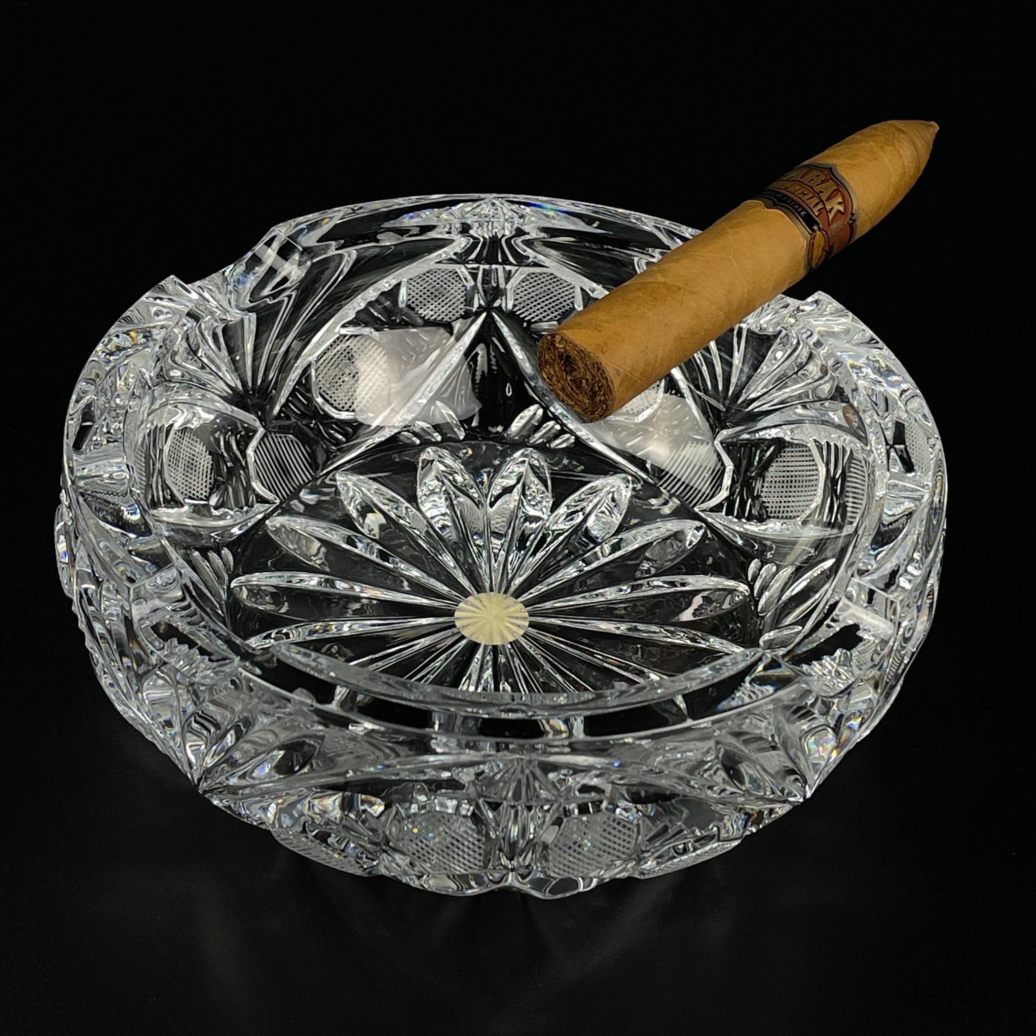 Mid-Century Modern Vintage crystal glass ashtray by Zajecar, Yugoslavia, 1970s