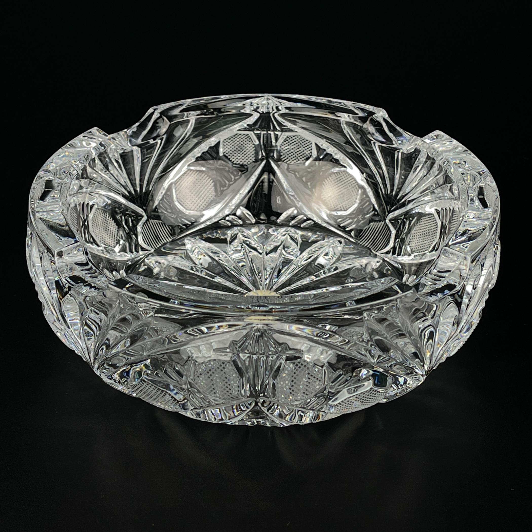 Serbian Vintage crystal glass ashtray by Zajecar, Yugoslavia, 1970s
