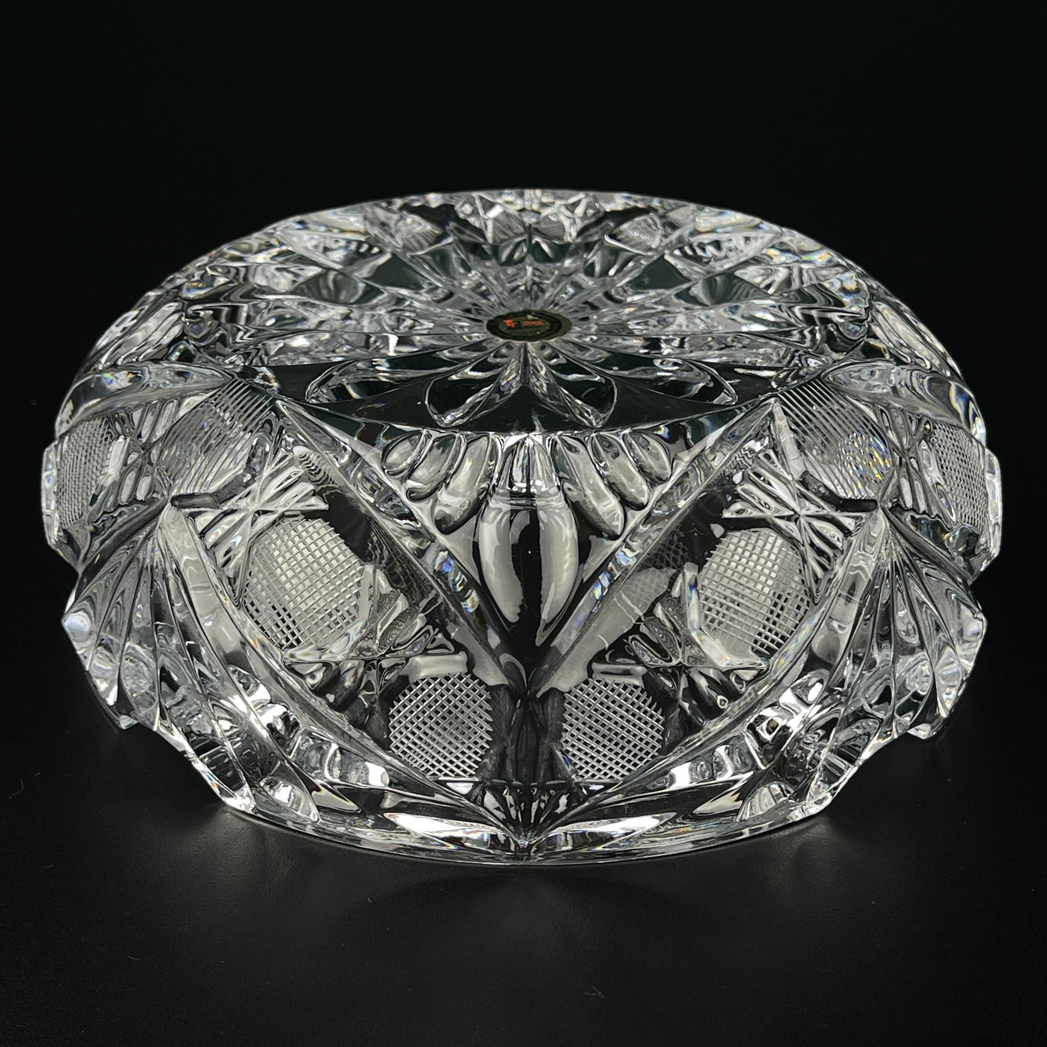 Crystal Vintage crystal glass ashtray by Zajecar, Yugoslavia, 1970s