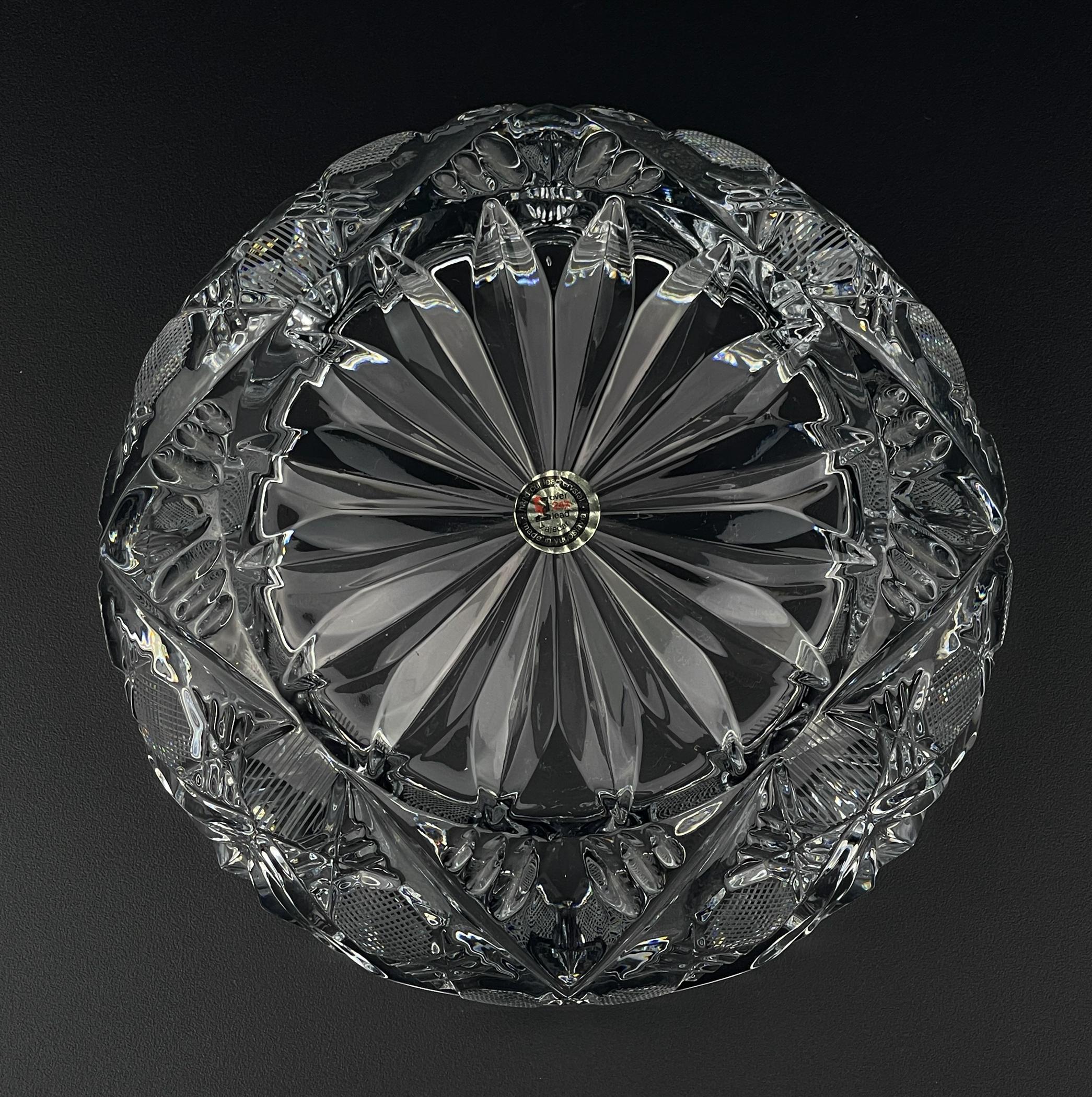 Vintage crystal glass ashtray by Zajecar, Yugoslavia, 1970s 1