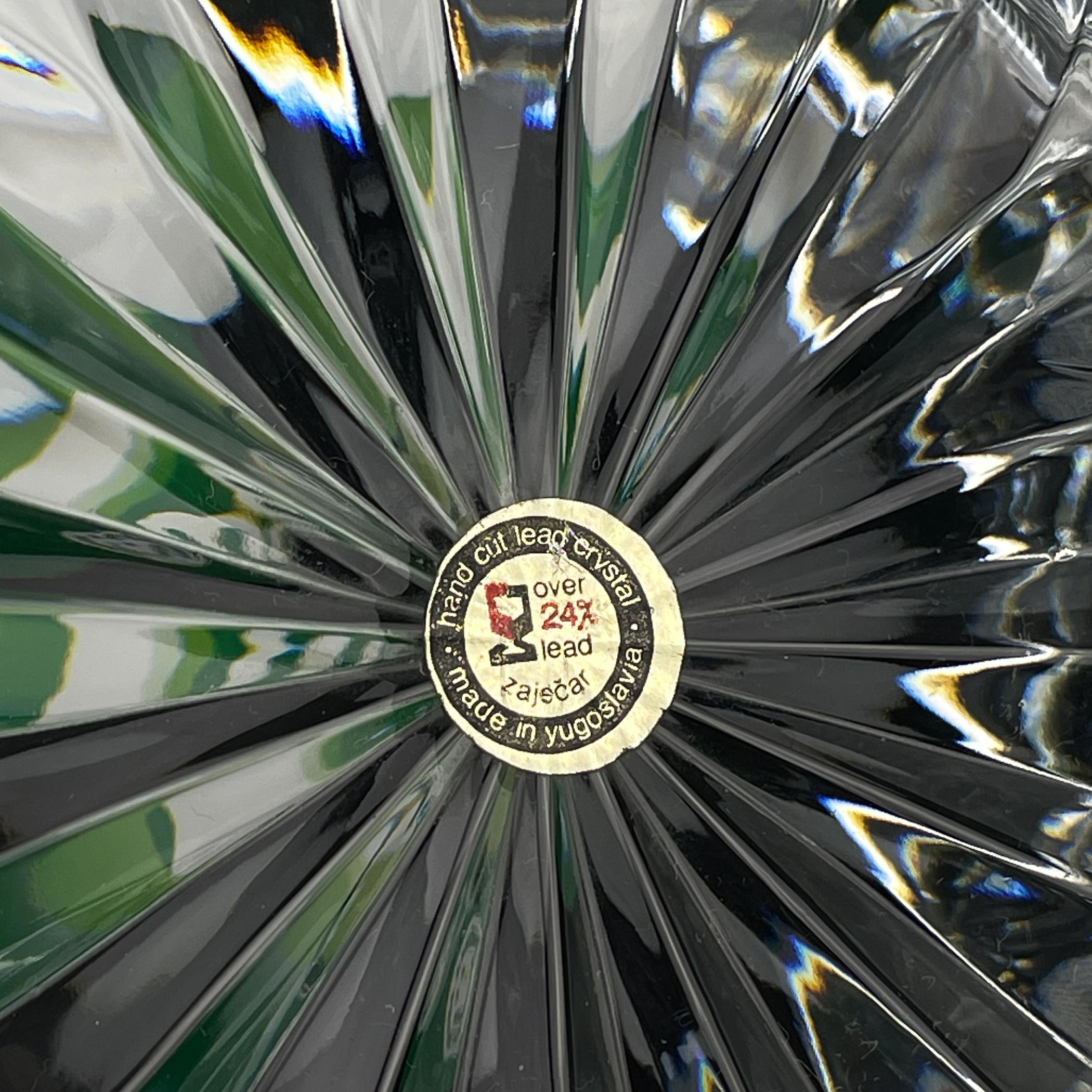 Vintage crystal glass ashtray by Zajecar, Yugoslavia, 1970s 2