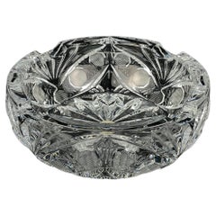 Vintage crystal glass ashtray by Zajecar, Yugoslavia, 1970s