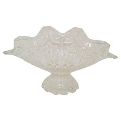 Vintage Crystal Glass Bowl, Glasswork Novy Bor, 1950's.