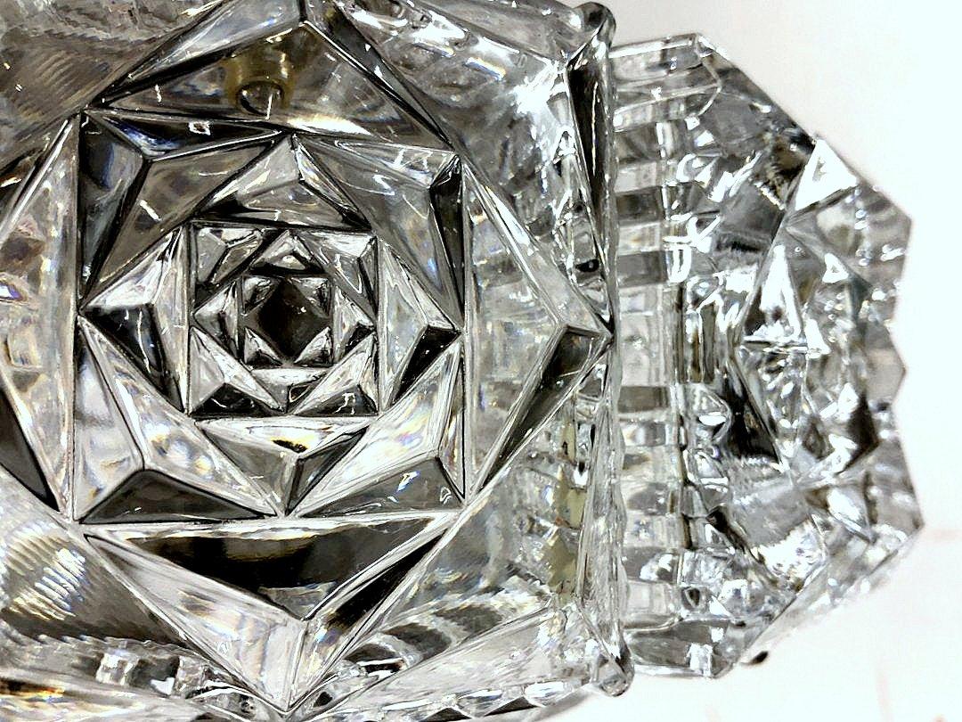 Mid-Century Modern Vintage Crystal Glass Chandelier For Sale