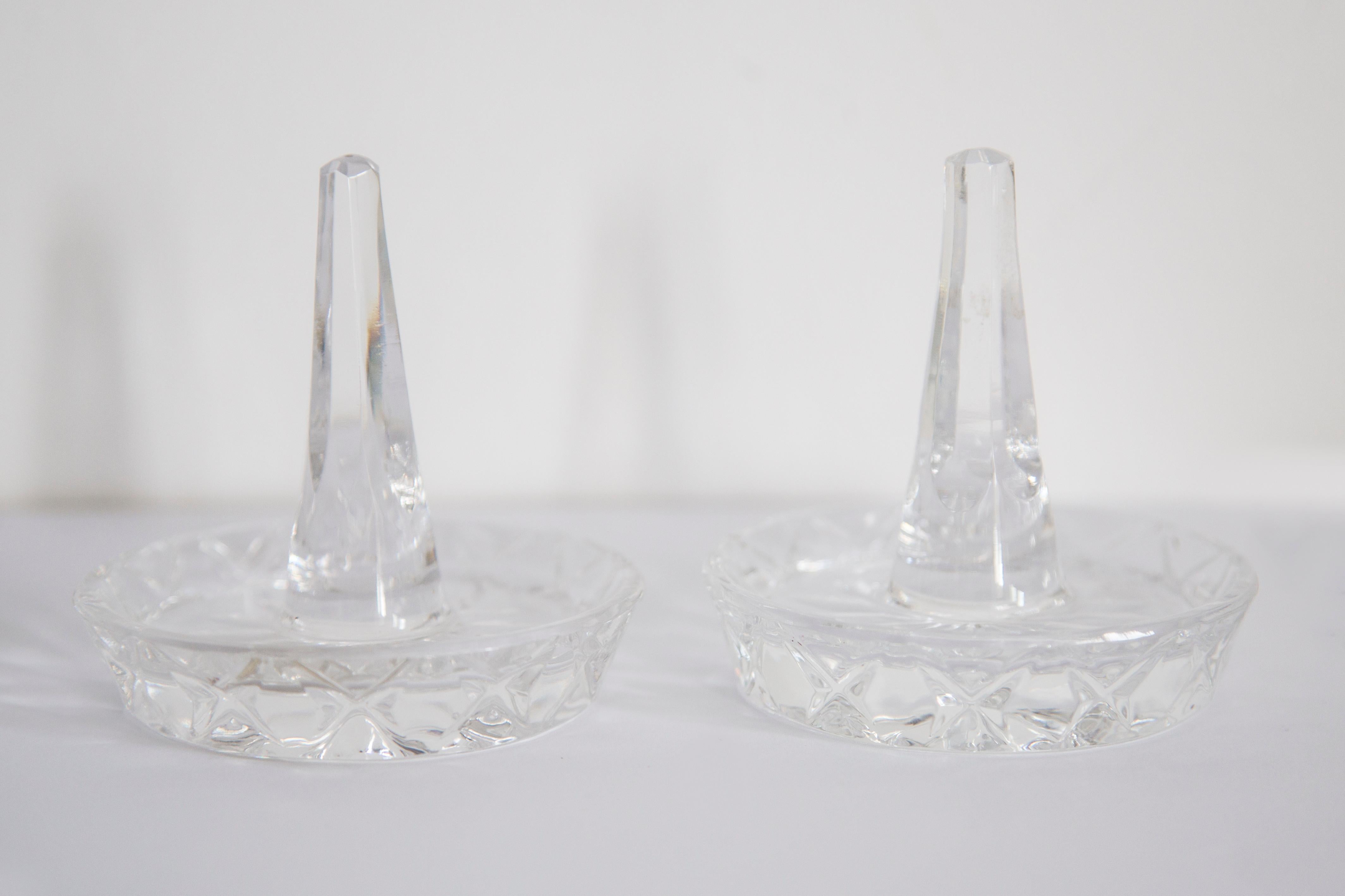 Hollywood Regency Vintage Crystal Glass Hanger Ring Stand, Europe, 1960s For Sale