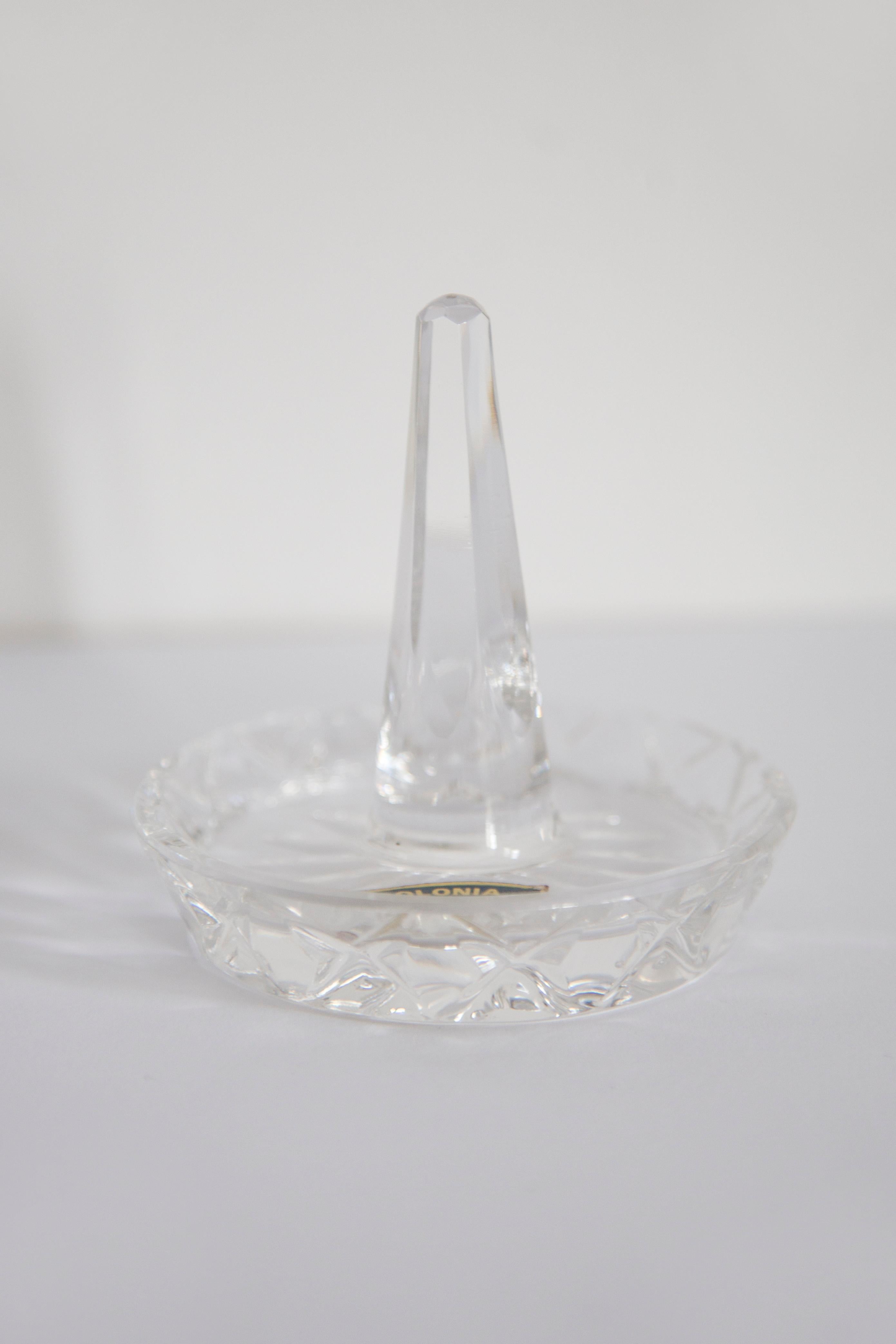 Italian Vintage Crystal Glass Hanger Ring Stand, Europe, 1960s For Sale