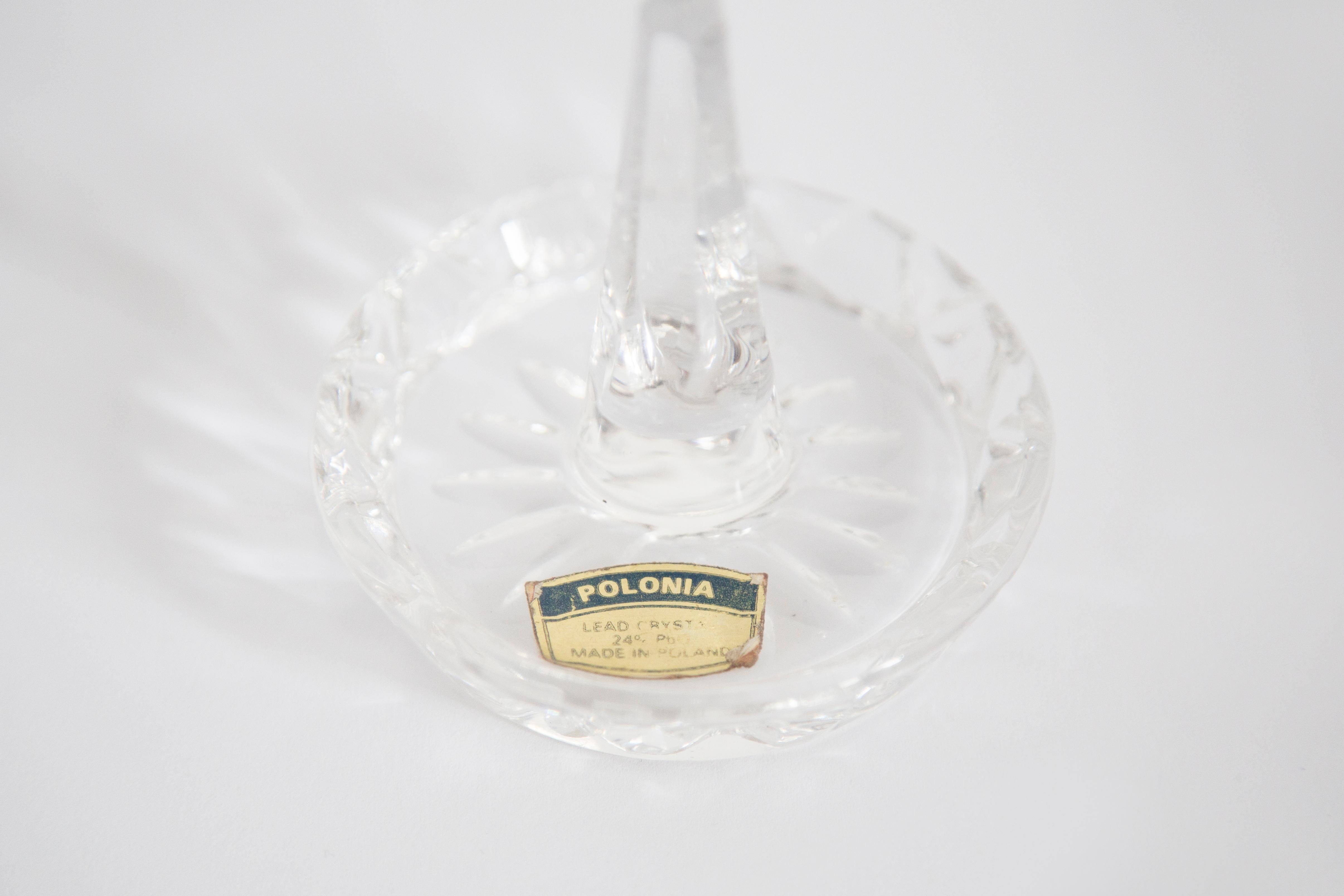 Vintage Crystal Glass Hanger Ring Stand, Europe, 1960s In Good Condition For Sale In 05-080 Hornowek, PL