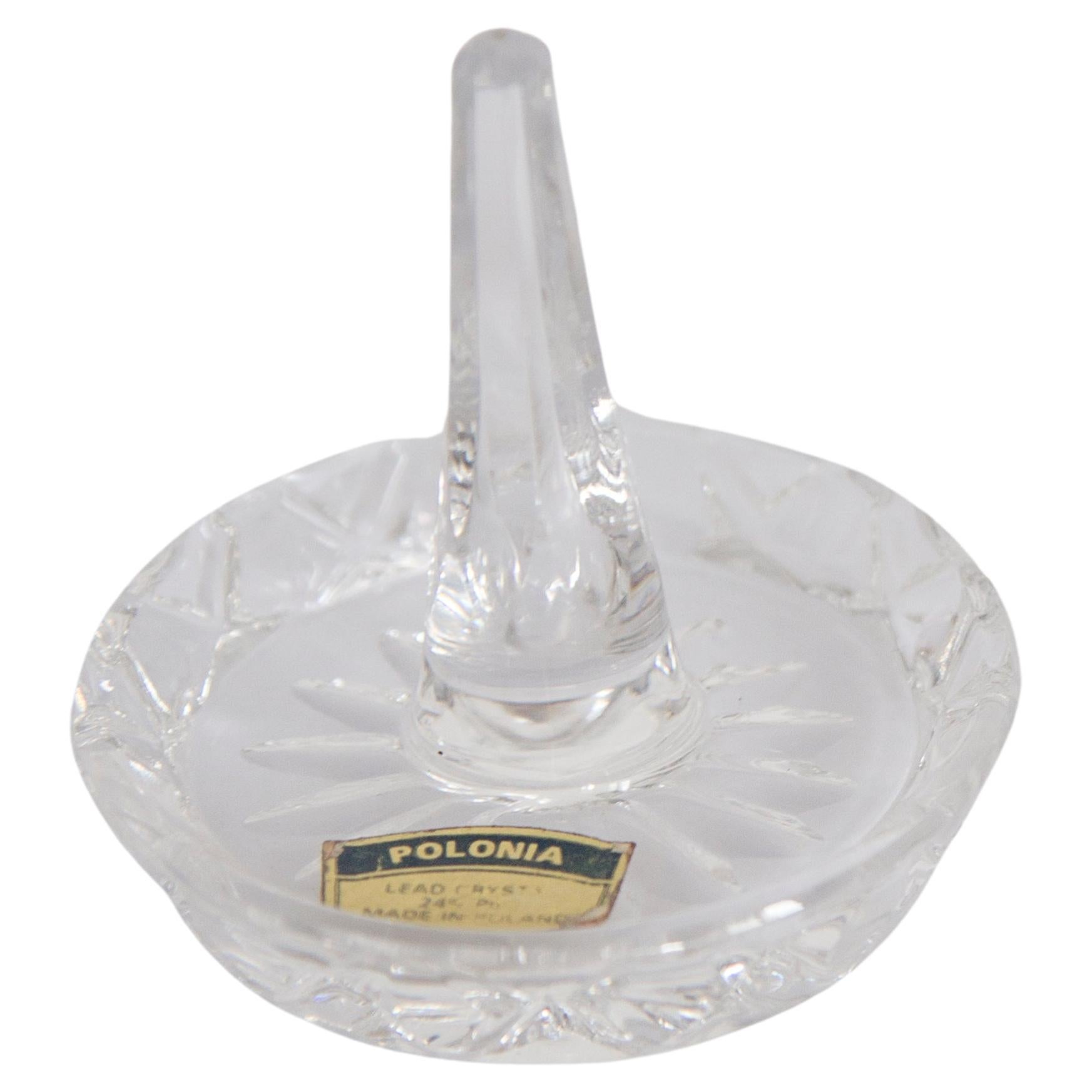 Vintage Crystal Glass Hanger Ring Stand, Europe, 1960s