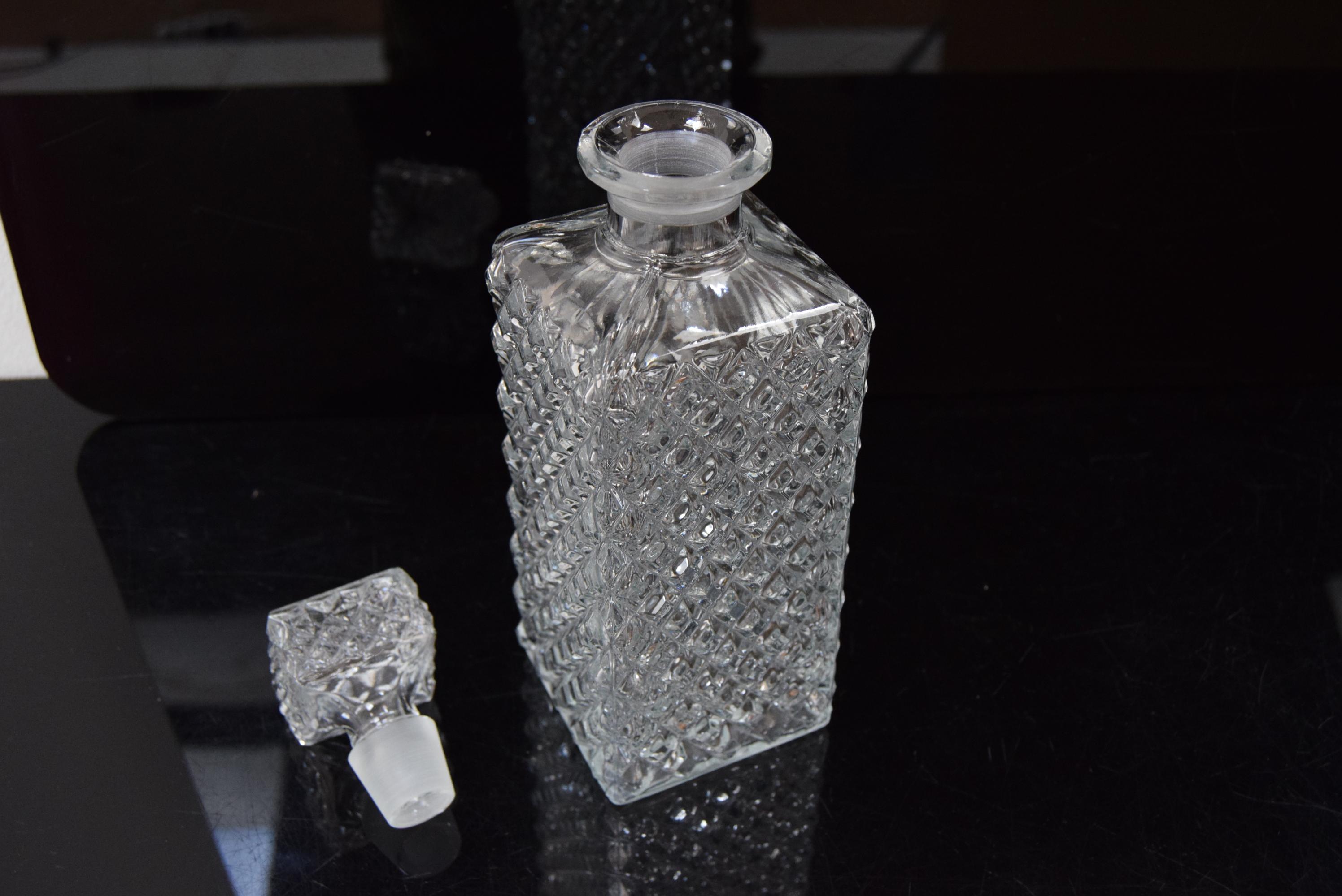 Mid-20th Century Vintage Crystal Glass Liqueur Decanter, 1950s.  For Sale