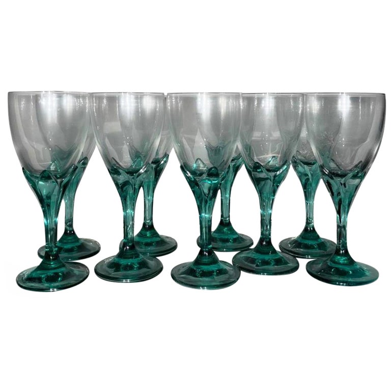 Bormioli Rocco 1980-1990 colored Murano glass crystal glasses set. For Sale  at 1stDibs