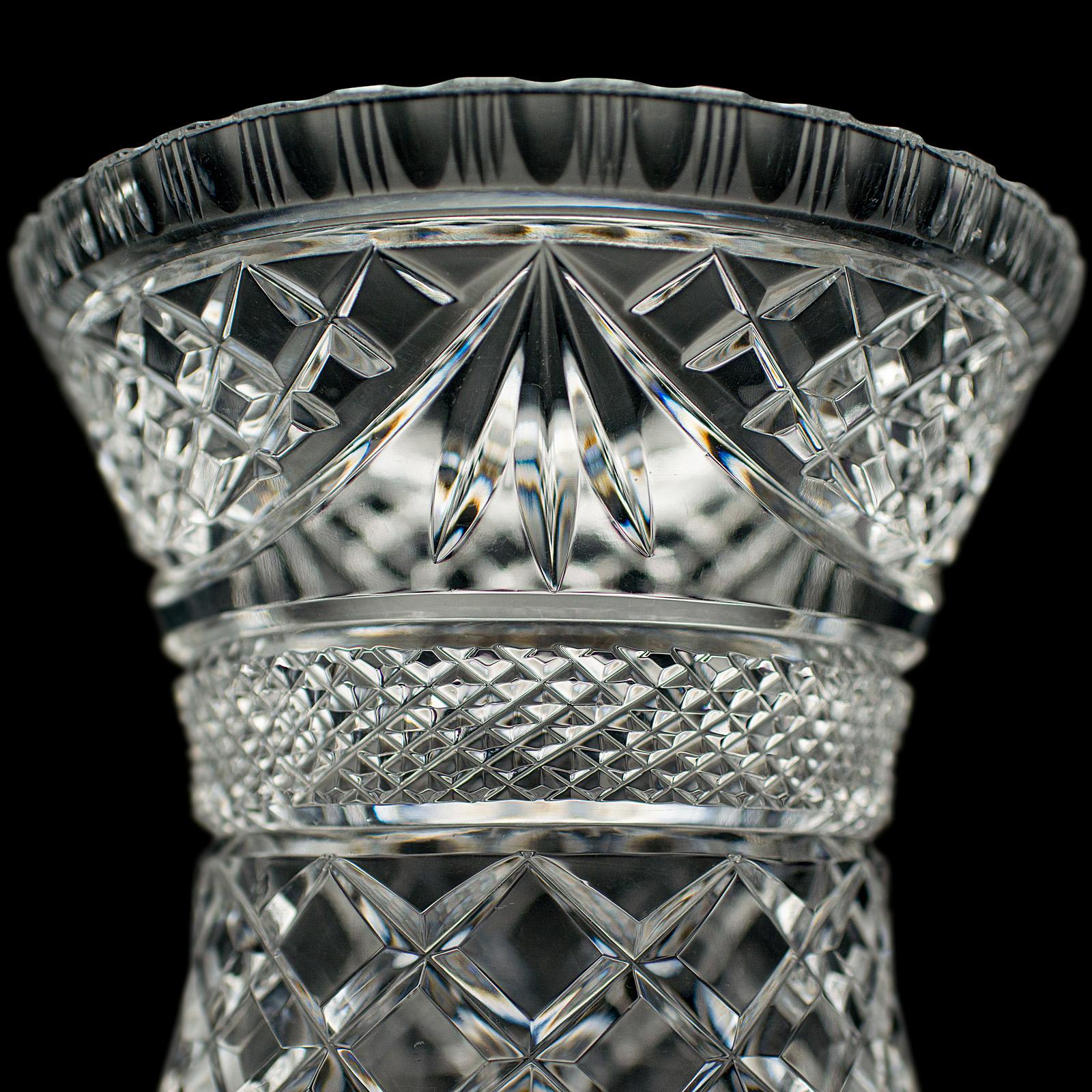 Vintage Crystal Ice Bucket, English, Cut Glass, Bottle Cooler, Mid Century, 1950 For Sale 3