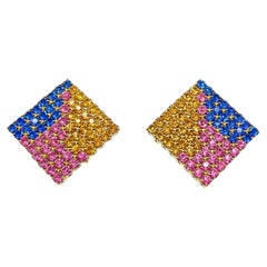 Vintage Crystal Kaleidoscope Earrings 1980s Vintage Crystal Kaleidoscope Earrings 1980s