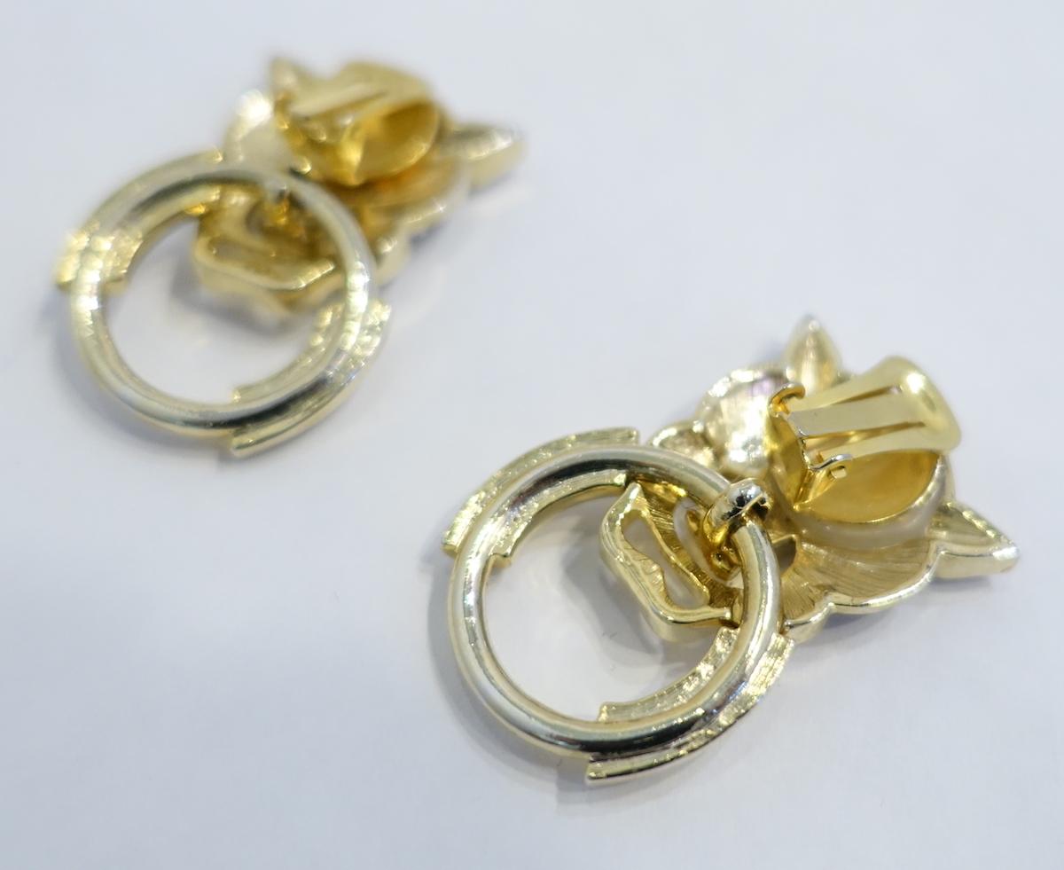 Women's Vintage Crystal Leopard Door Knocker Earrings For Sale