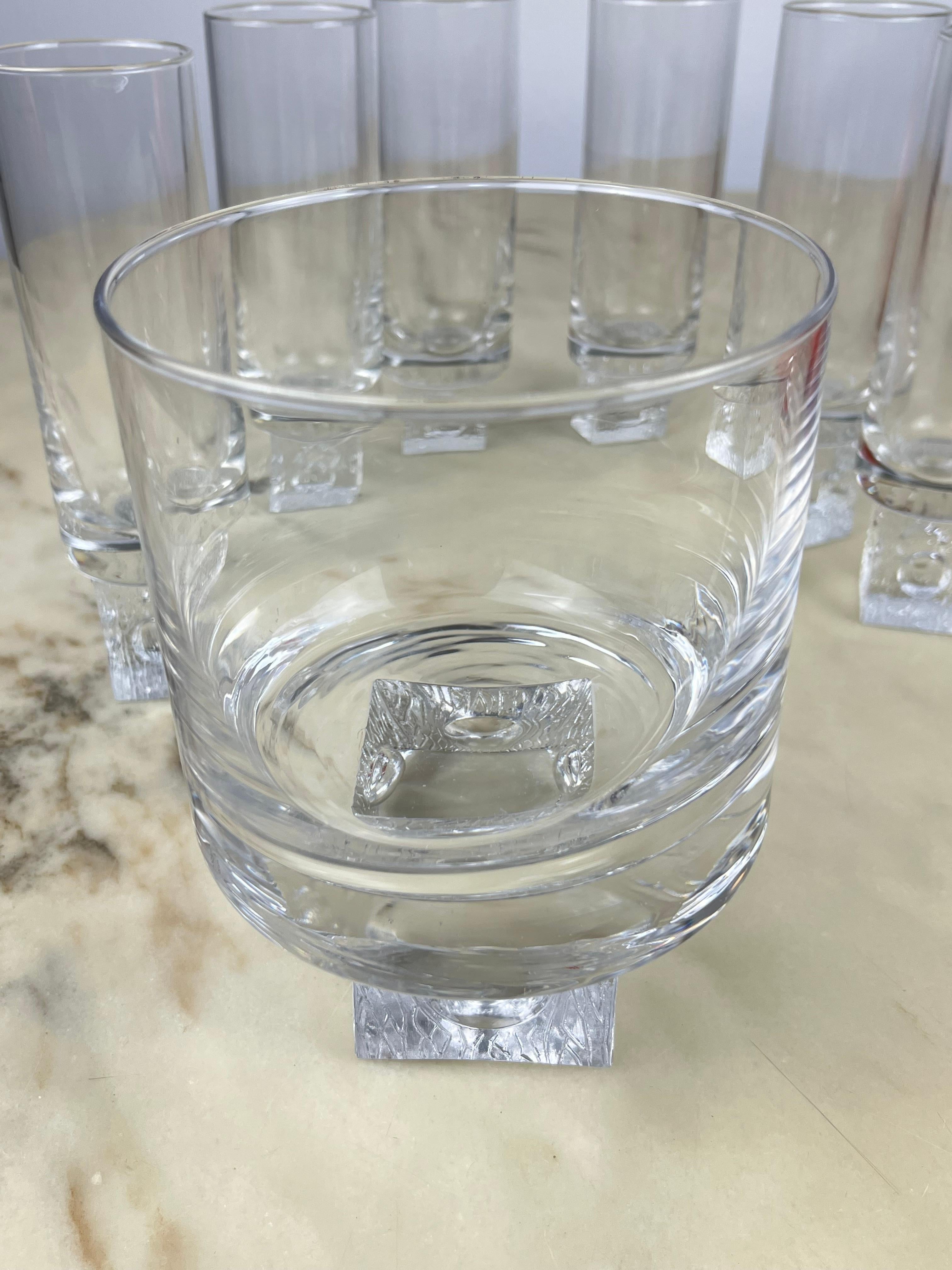 Other Vintage Crystal Long Drink Set, Italy, 1970s For Sale