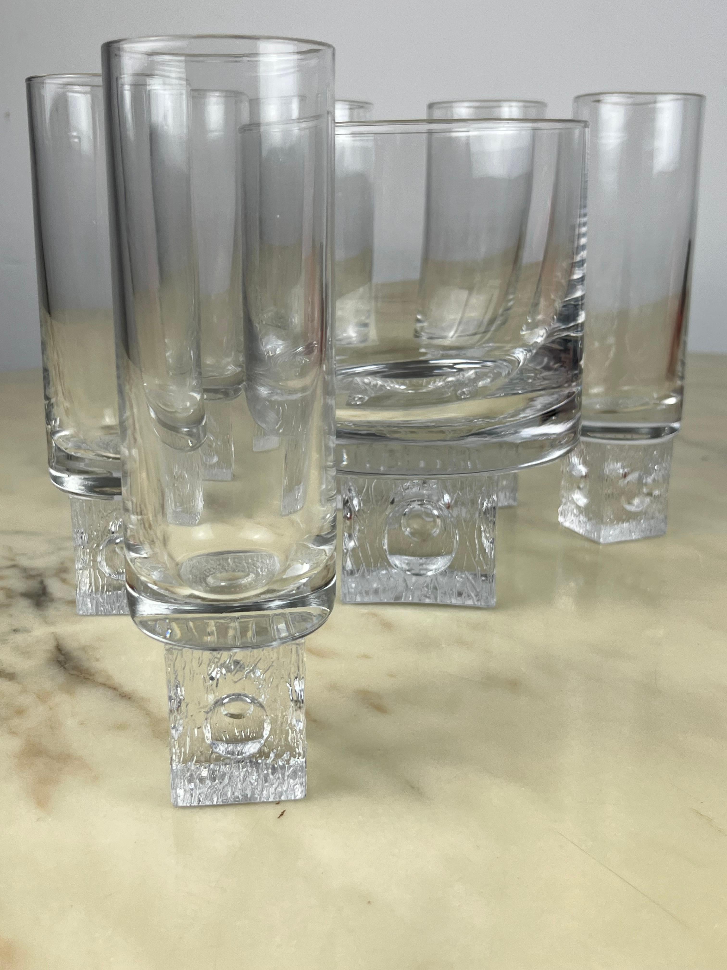 Late 20th Century Vintage Crystal Long Drink Set, Italy, 1970s For Sale