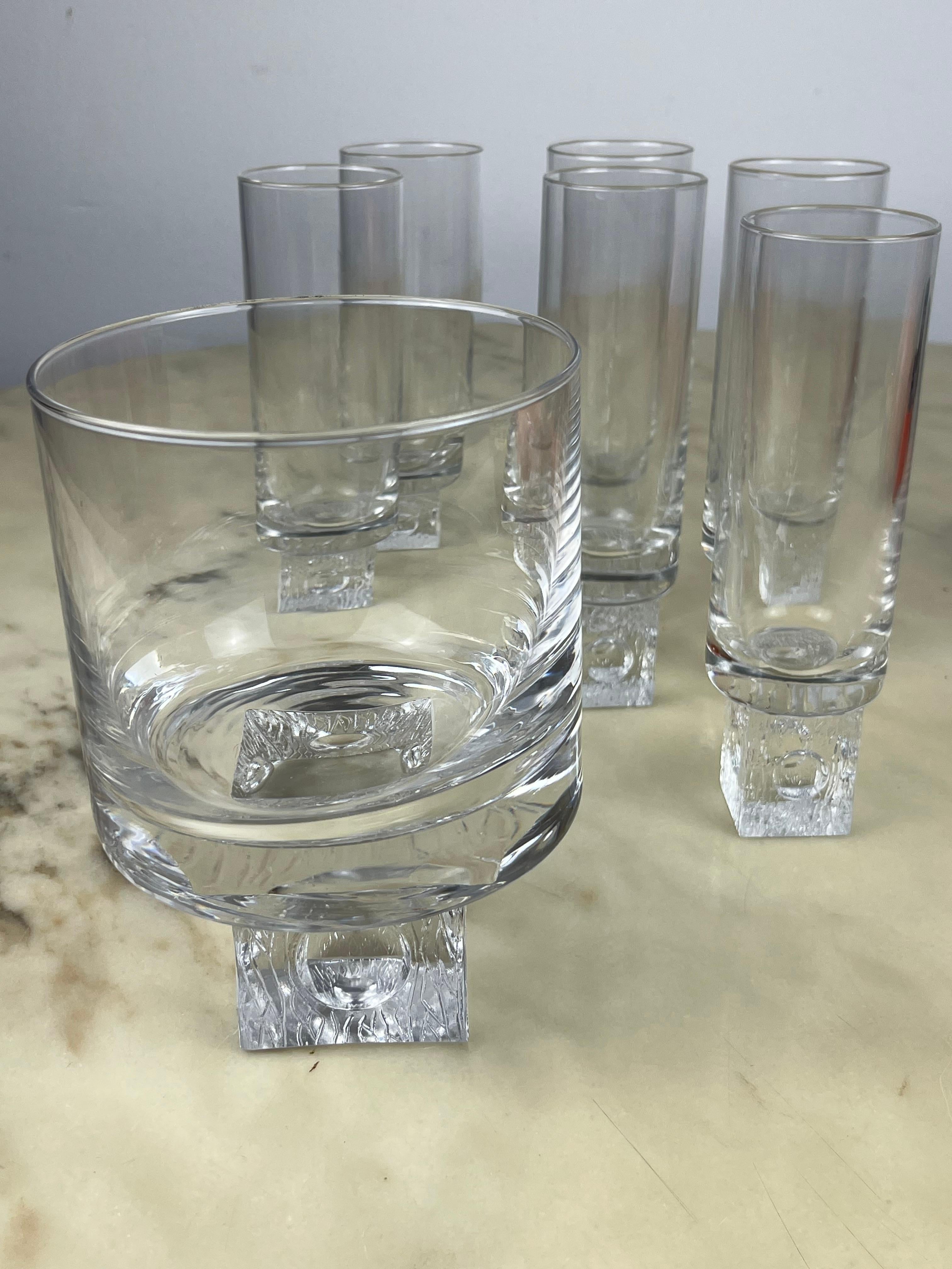 Vintage Crystal Long Drink Set, Italy, 1970s For Sale 1