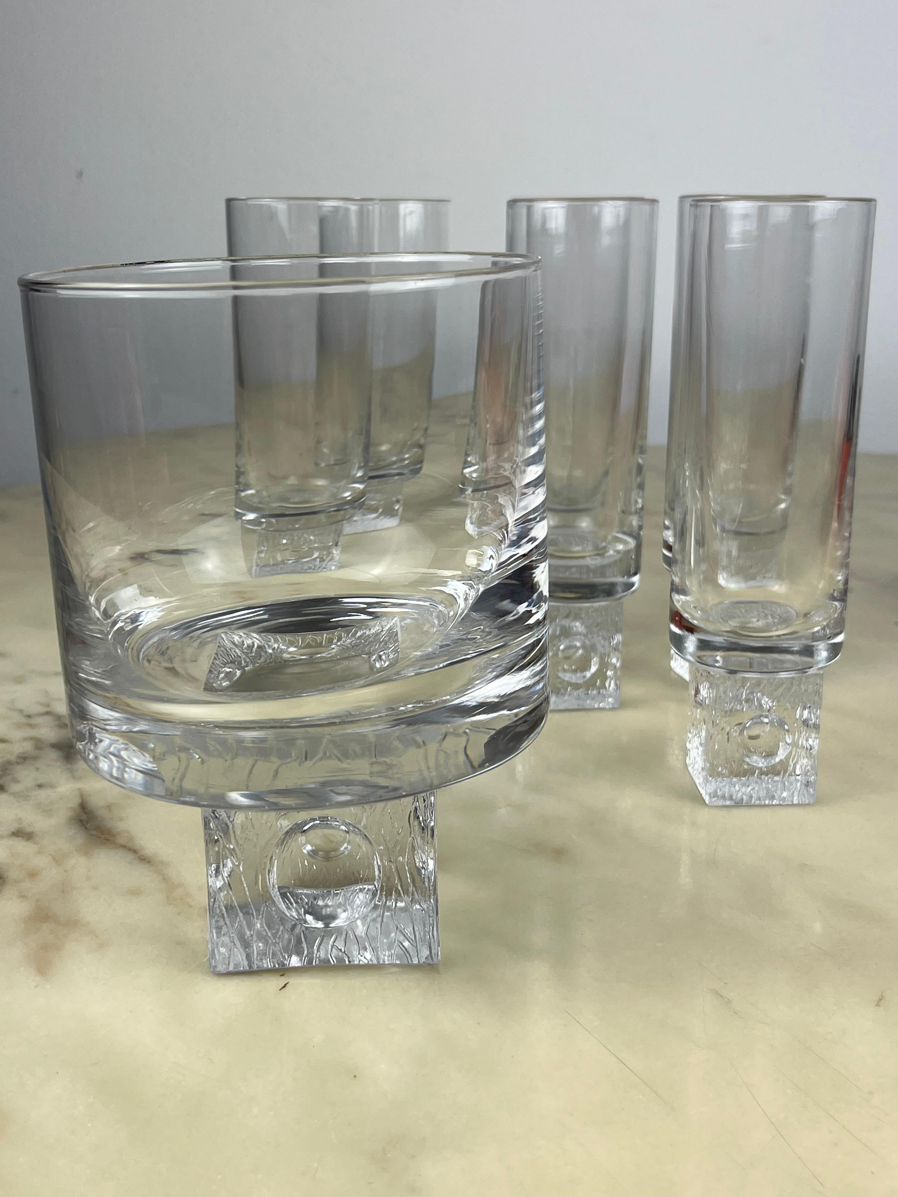 Vintage Crystal Long Drink Set, Italy, 1970s For Sale 2