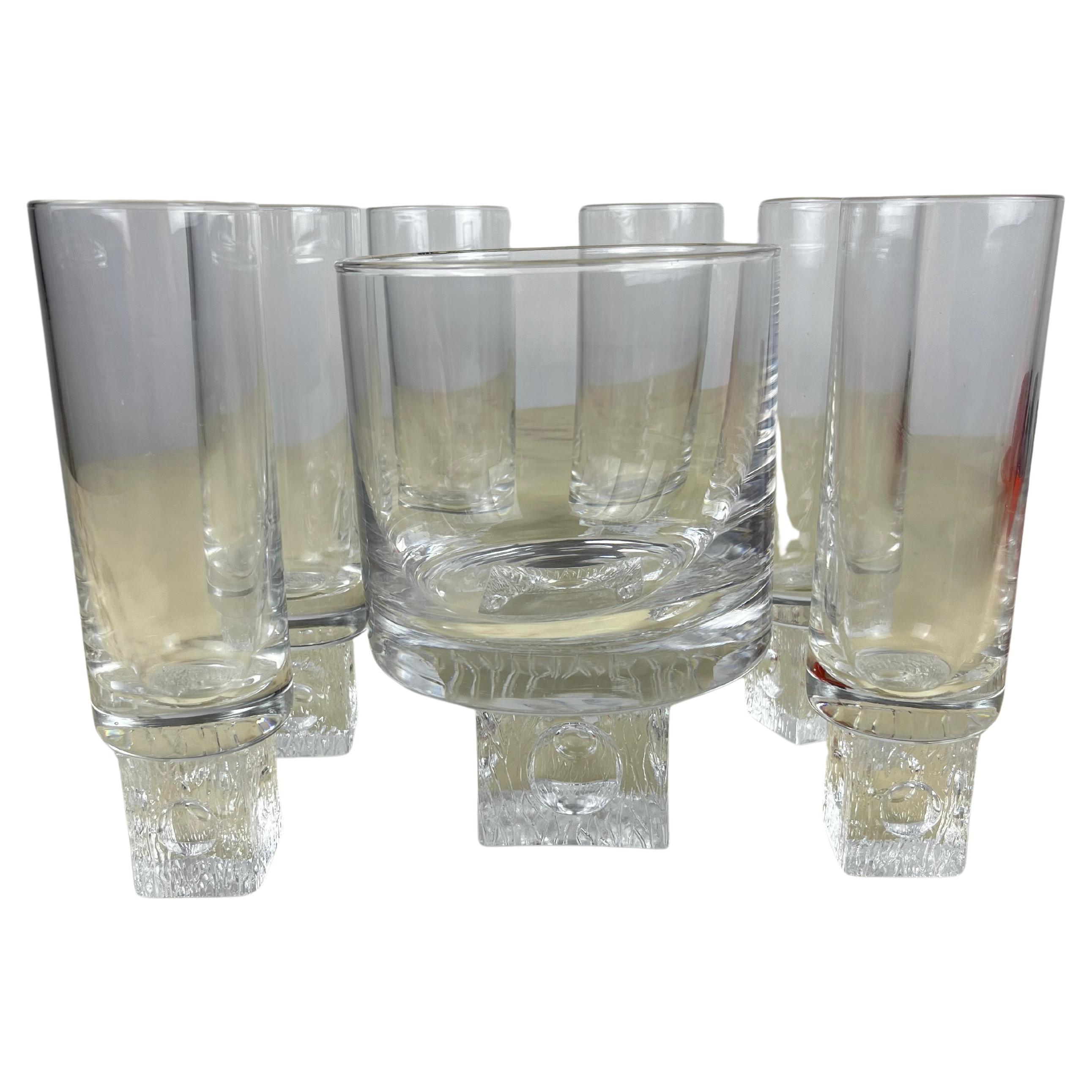 Vintage Crystal Long Drink Set, Italy, 1970s For Sale