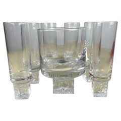 Vintage Crystal Long Drink Set, Italy, 1970s