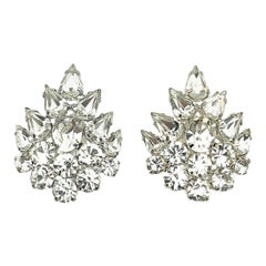 Pendientes vintage en racimo marquesa de cristal años 80