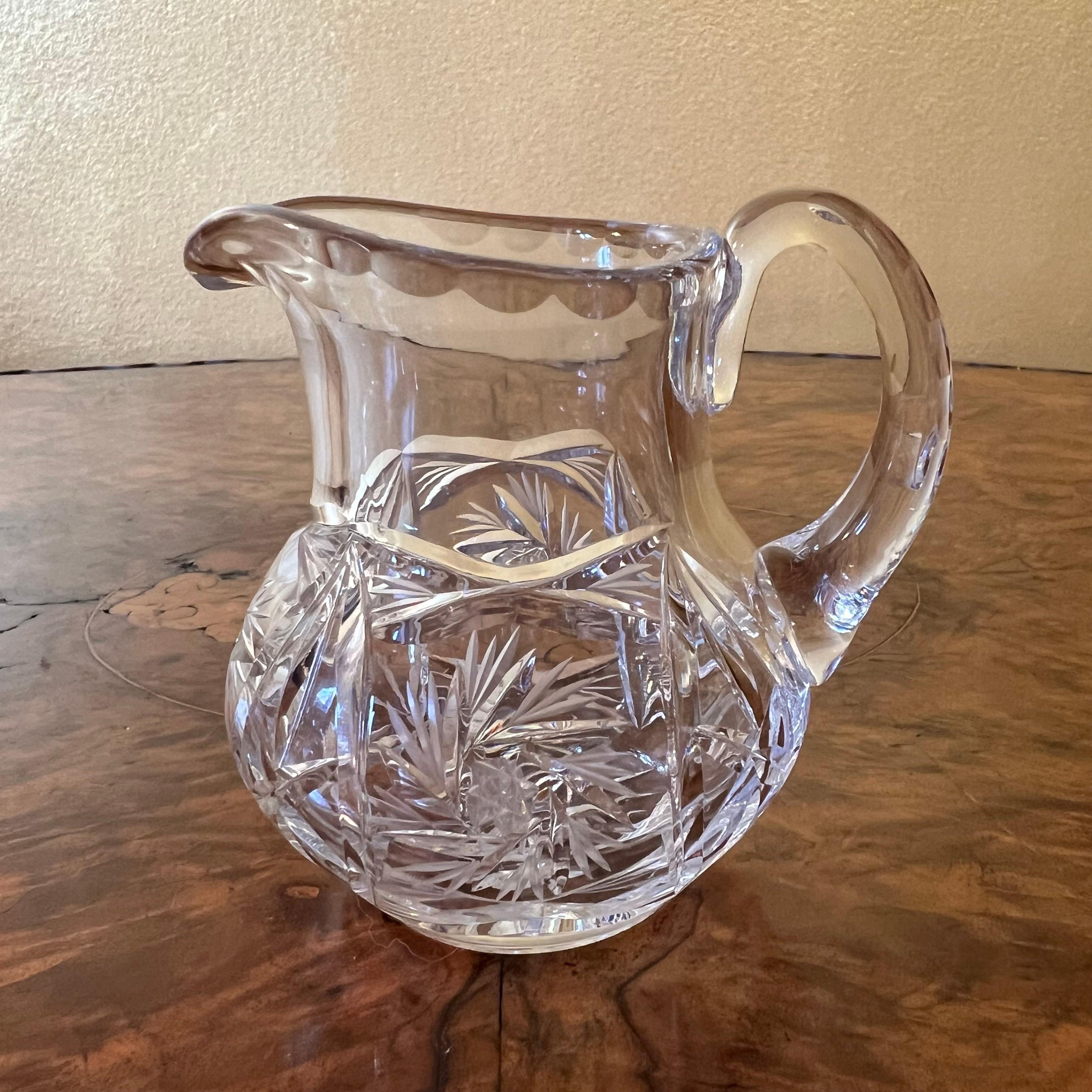 Juego de Azucarero y Jarra de Leche con Molinete de Cristal Vintage siglo XX en venta