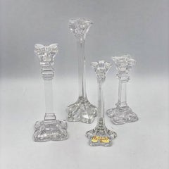 Juego vintage de 4 candelabros de cristal, Alemania