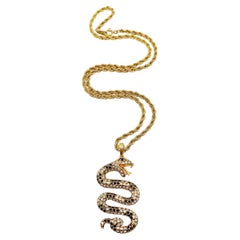 Vintage Crystal Snake Necklace 1990s