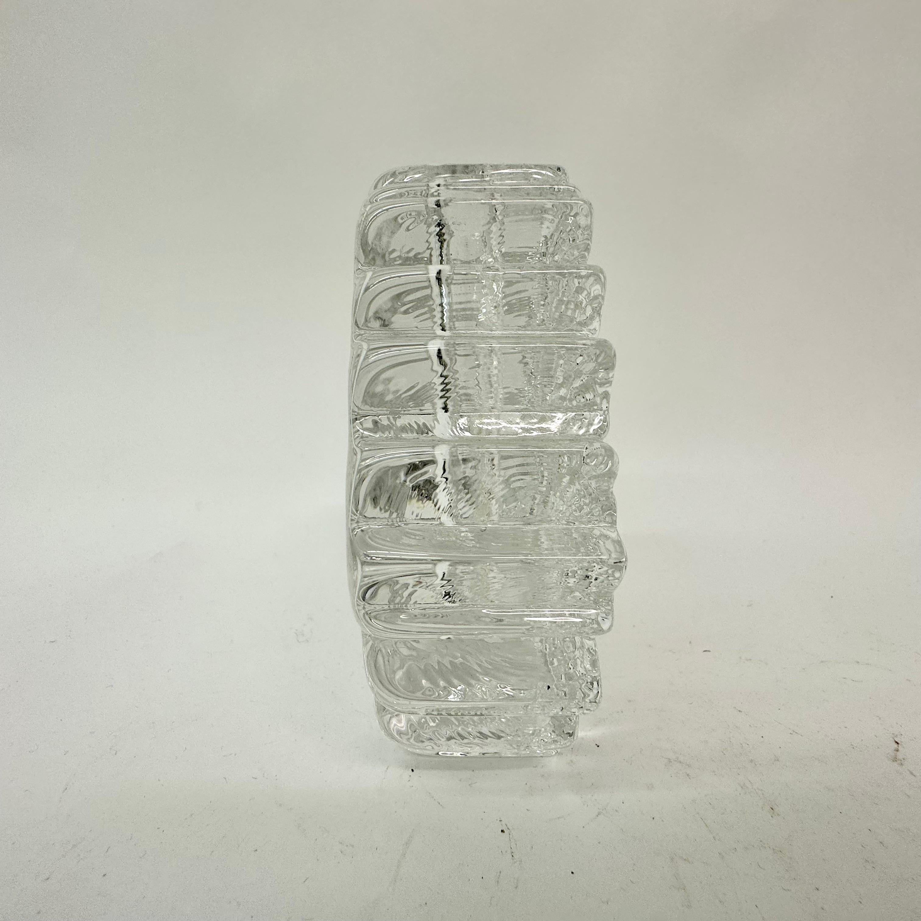 Fin du 20e siècle Soliflore vintage en cristal de Hadeland Norvège 'Nautilus' 1970's en vente
