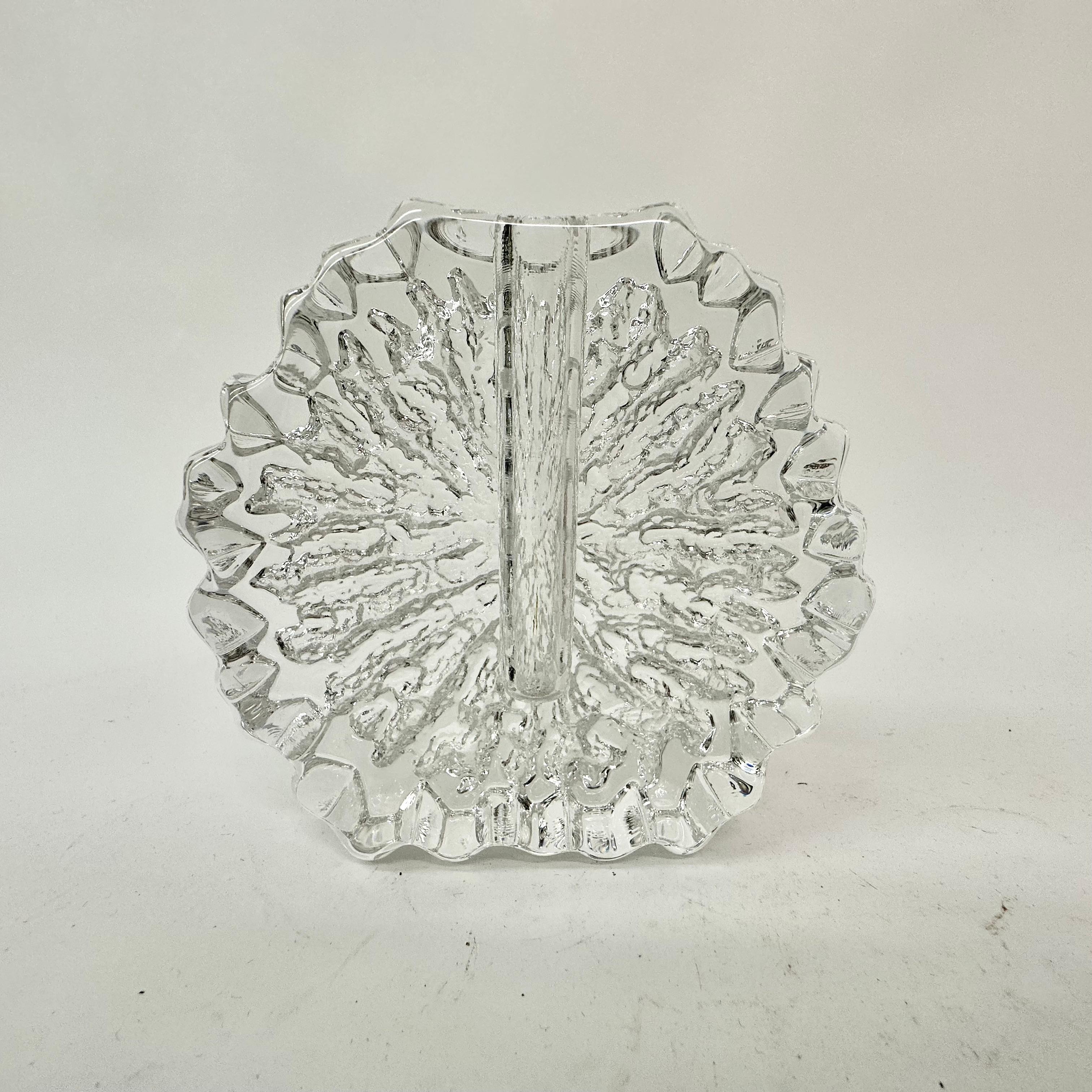 Glass Vintage crystal solifleur by Hadeland Norway ‘Nautilus’ 1970’s For Sale
