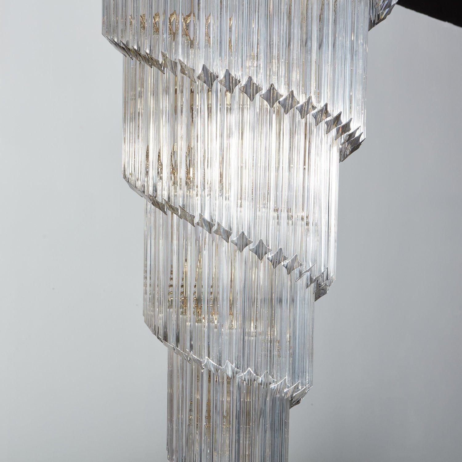 Vintage Crystal Spiral Chandelier in the Style of Venini, Italy, 1970s 3