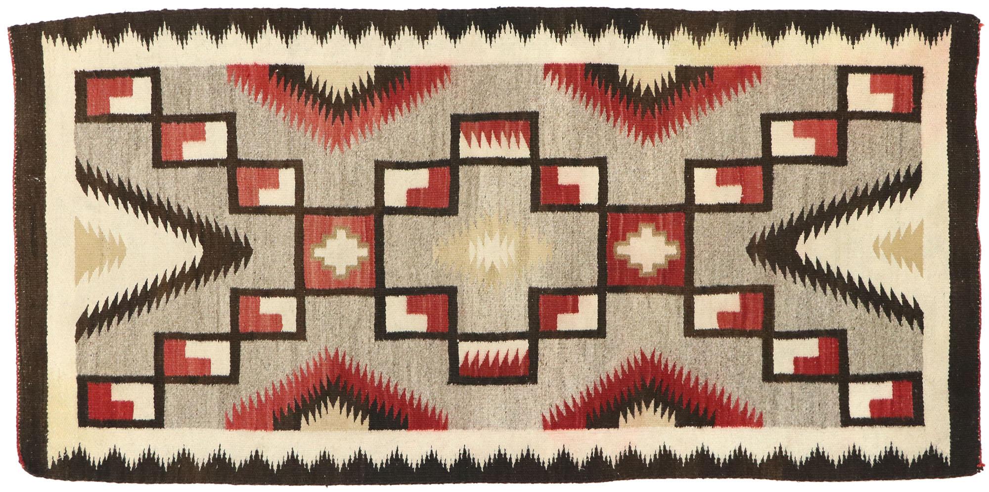 Vintage Kristall-Sturm-Teppich im Navajo-Stil im Vintage-Stil mit amerikanischem Ureinwohnerstil, 03'00 x 05'11 im Angebot 2