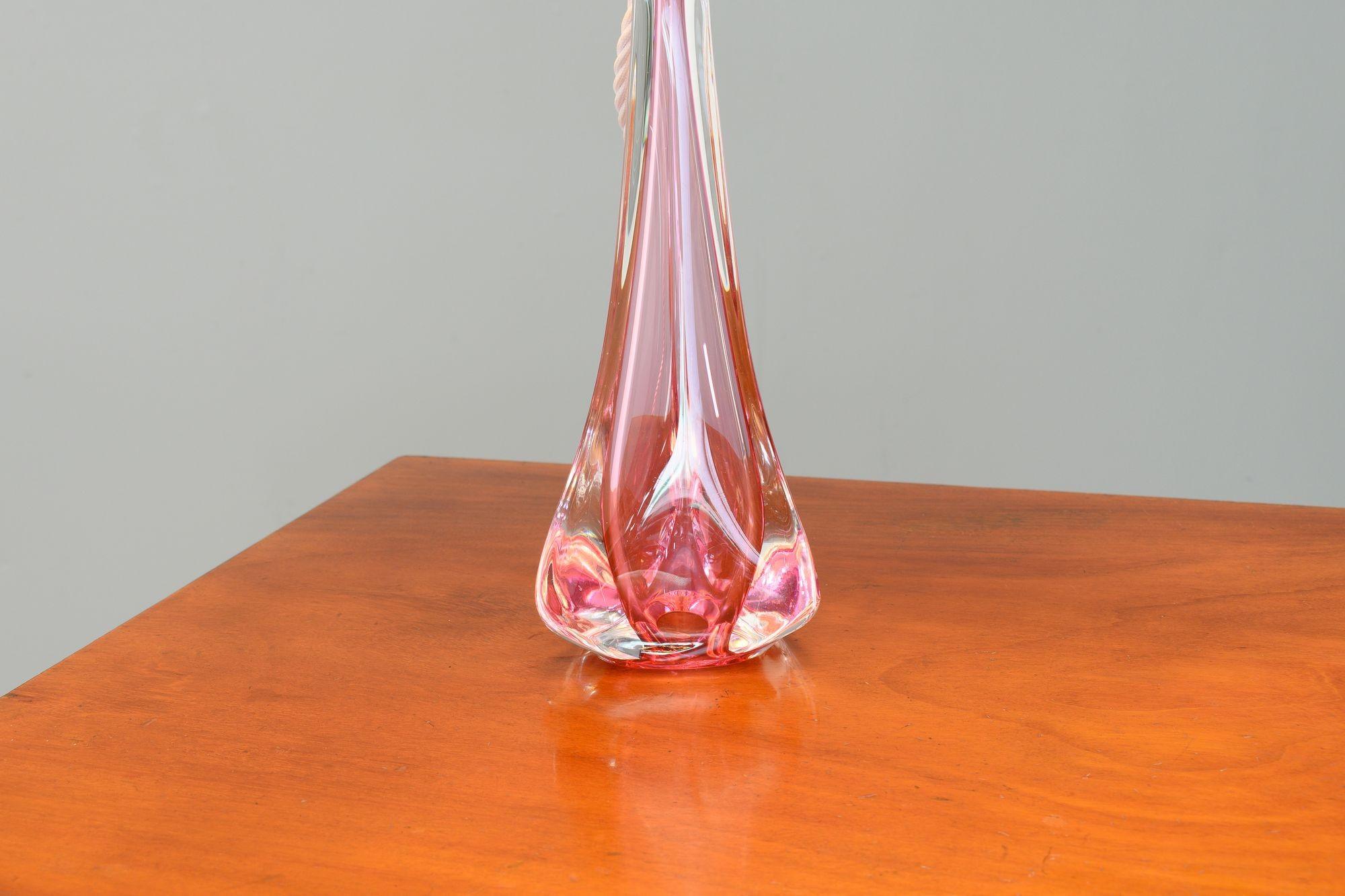 Mid-20th Century Vintage Crystal Table Lamp For Sale