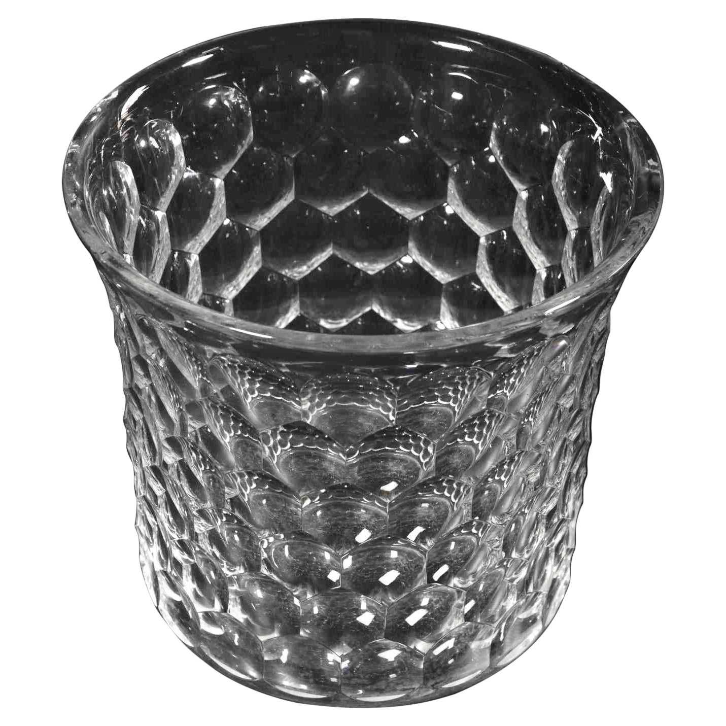 Jarrón de cristal vintage, años 70