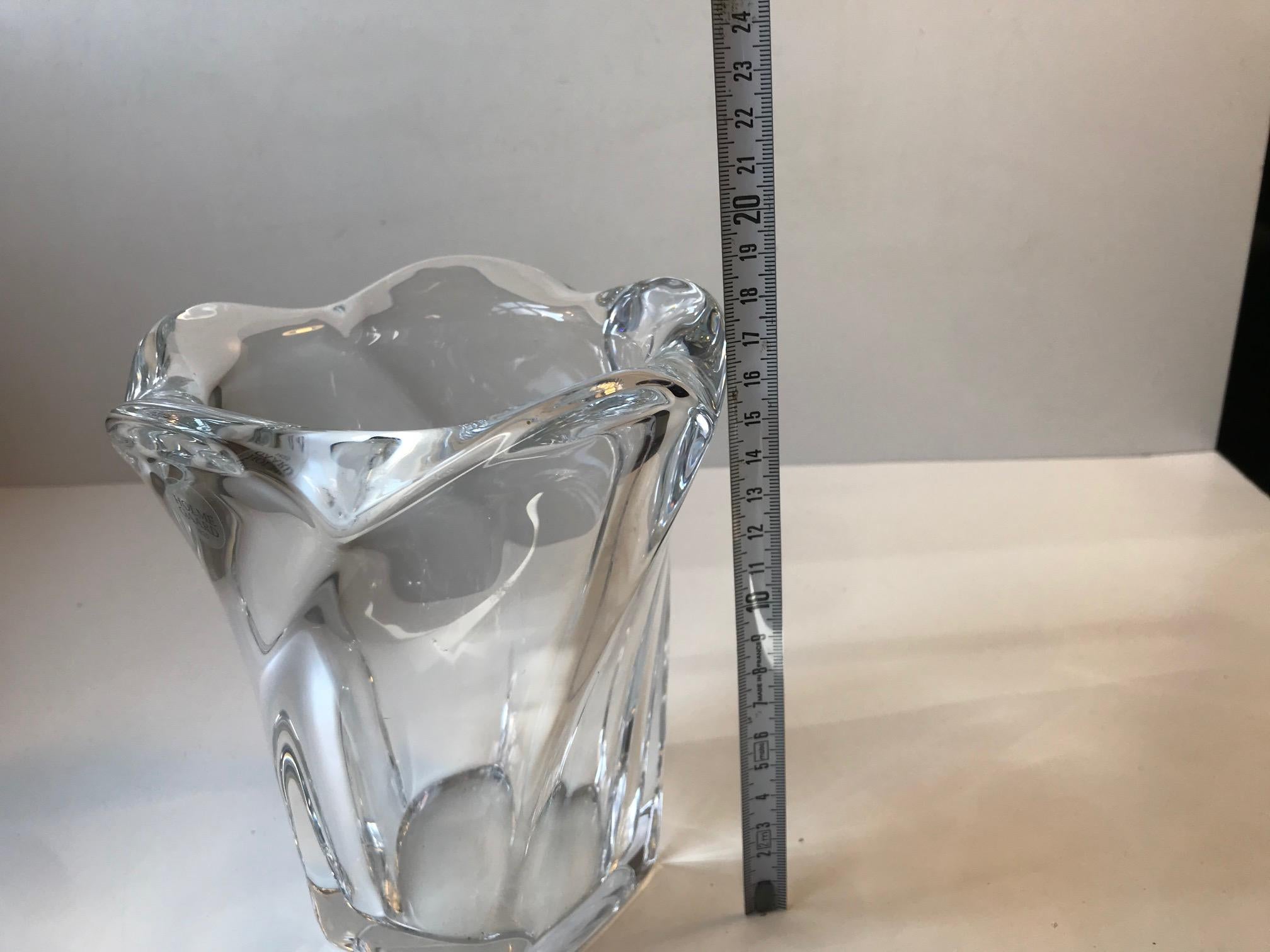 Vase aus Vintage-Kristall von Allan Scharff für Holmegaard, 1990er Jahre im Angebot 5