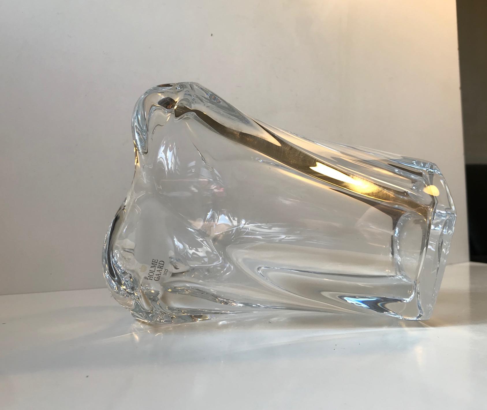 Vintage Crystal Vase by Allan Scharff for Holmegaard, 1990s For Sale 3