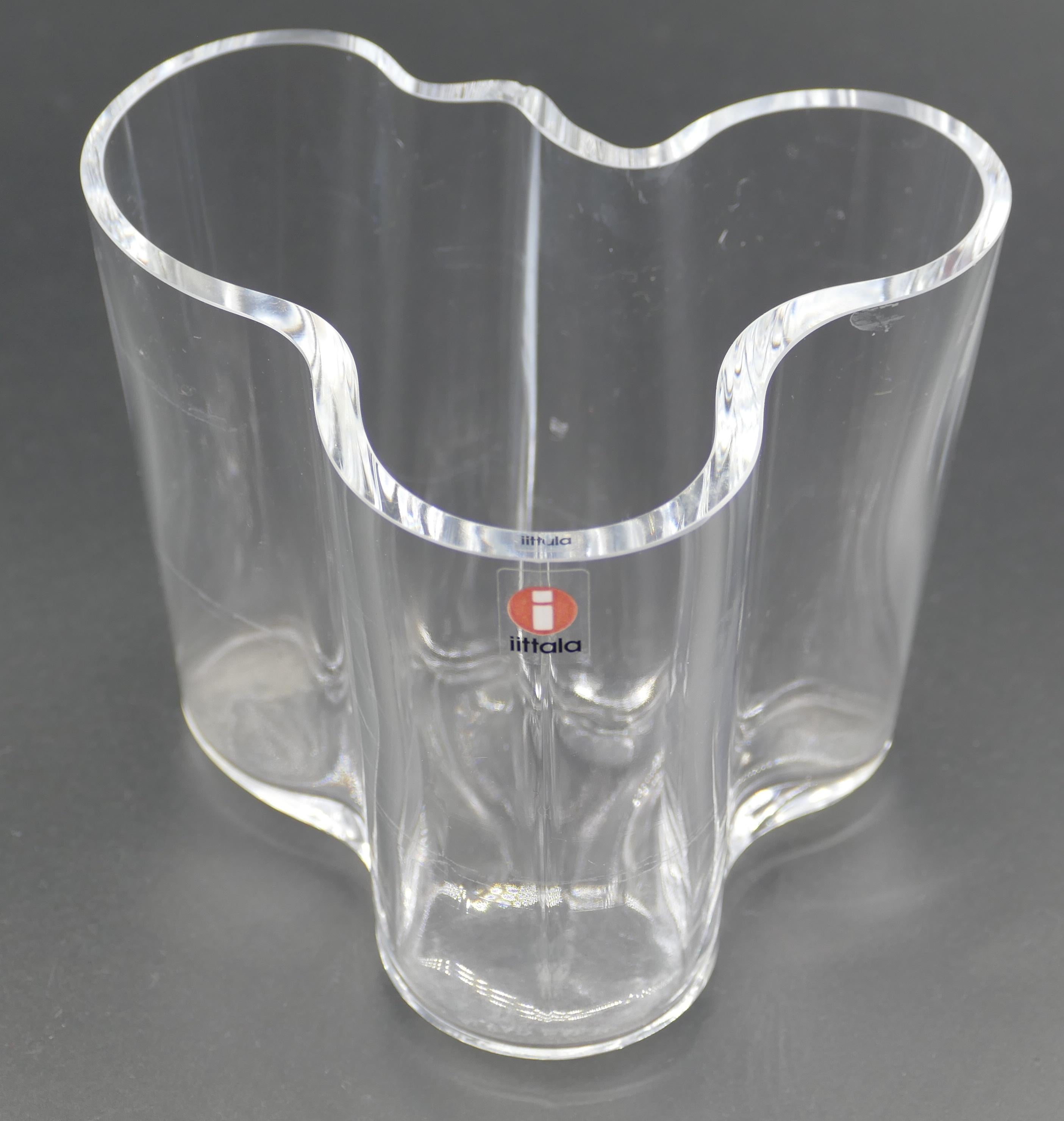Swedish Vintage Crystal Vase by Alvar Aalto for Iittala For Sale